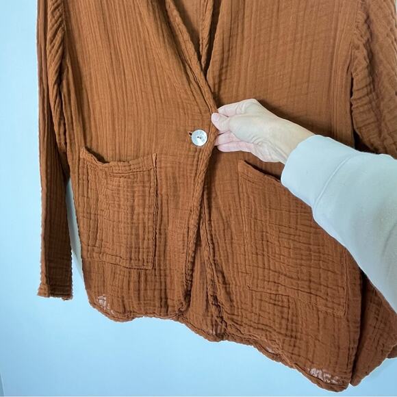 Michael Stars Dana Gauzy Lightweight Cotton Blazer Size Small - Picture 4 of 7